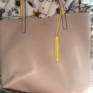 Reversible Kate Spade Blush Tote with Yellow tassel